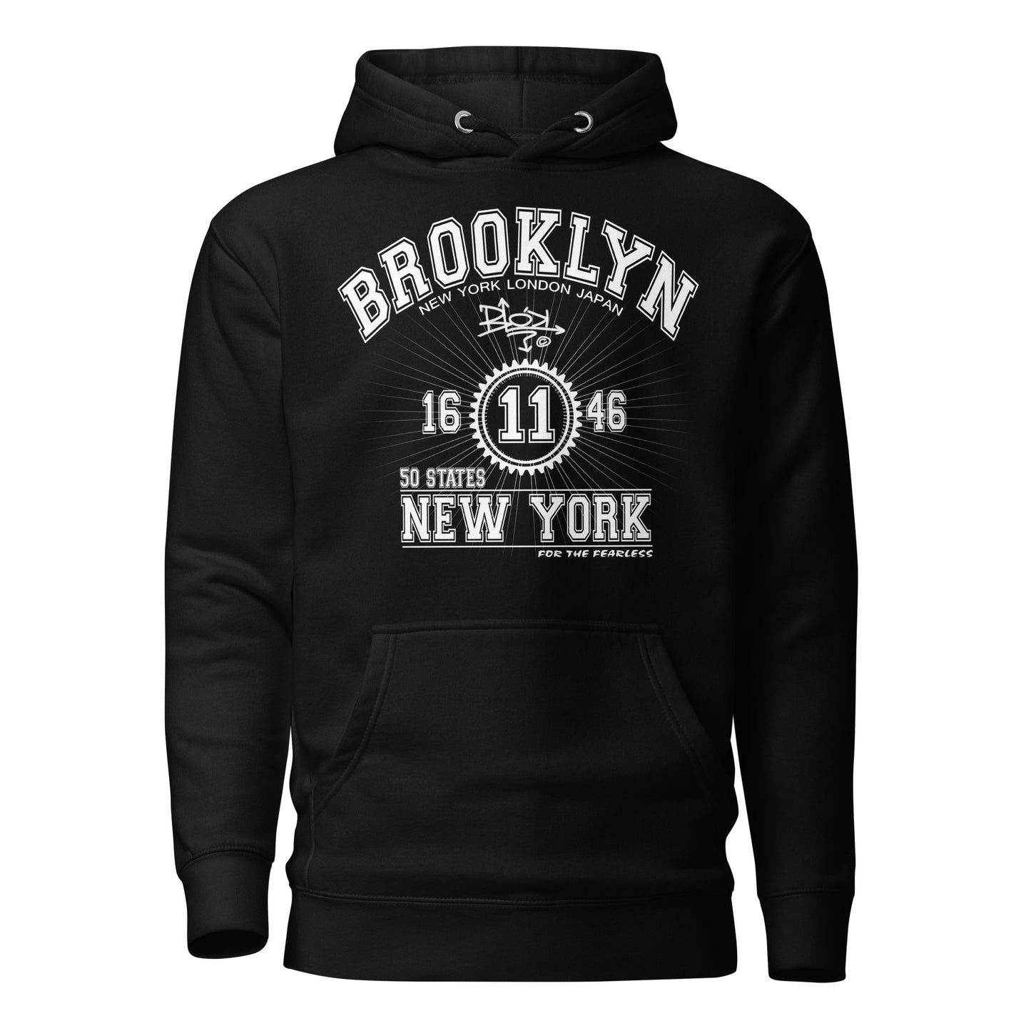 Brooklyn New York - Front Print in White - Women's Hoodie