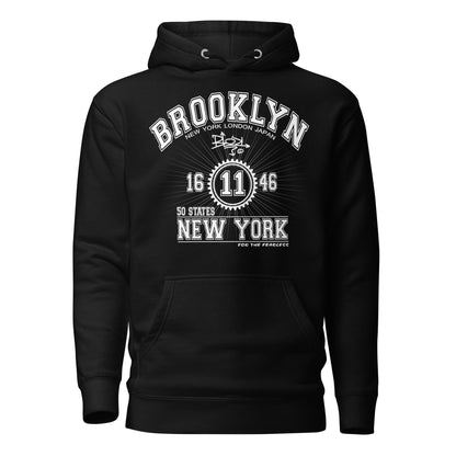 Brooklyn New York - Front Print in White - Women's Hoodie