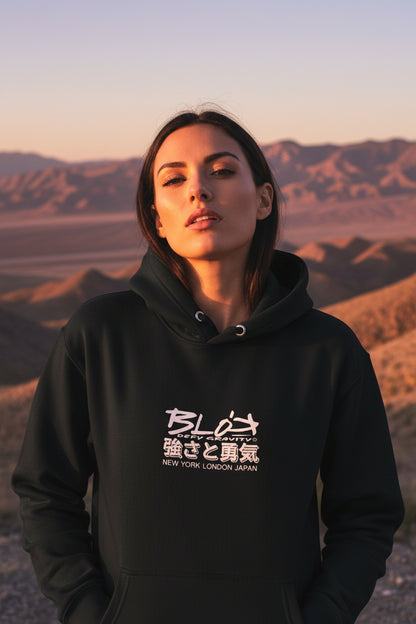 BLOK Widow Peak - White Front & Back Graphic Print Women's Hoodie