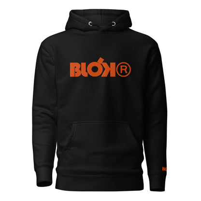 BLOK R - Embroidered Front & Arm Logo - in Orange - Women's Hoodie