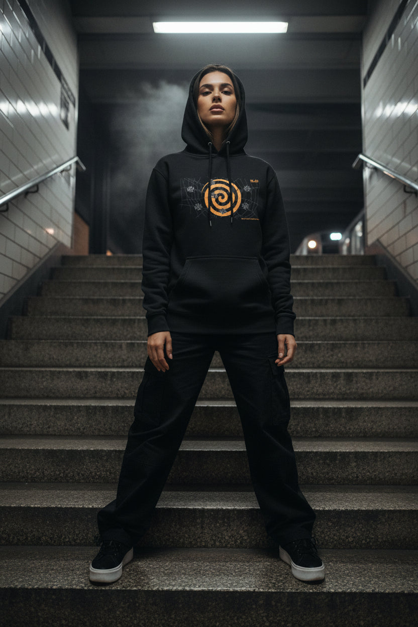BLOK Spiders Webb - Front & Back Graphic Print Women's Hoodie