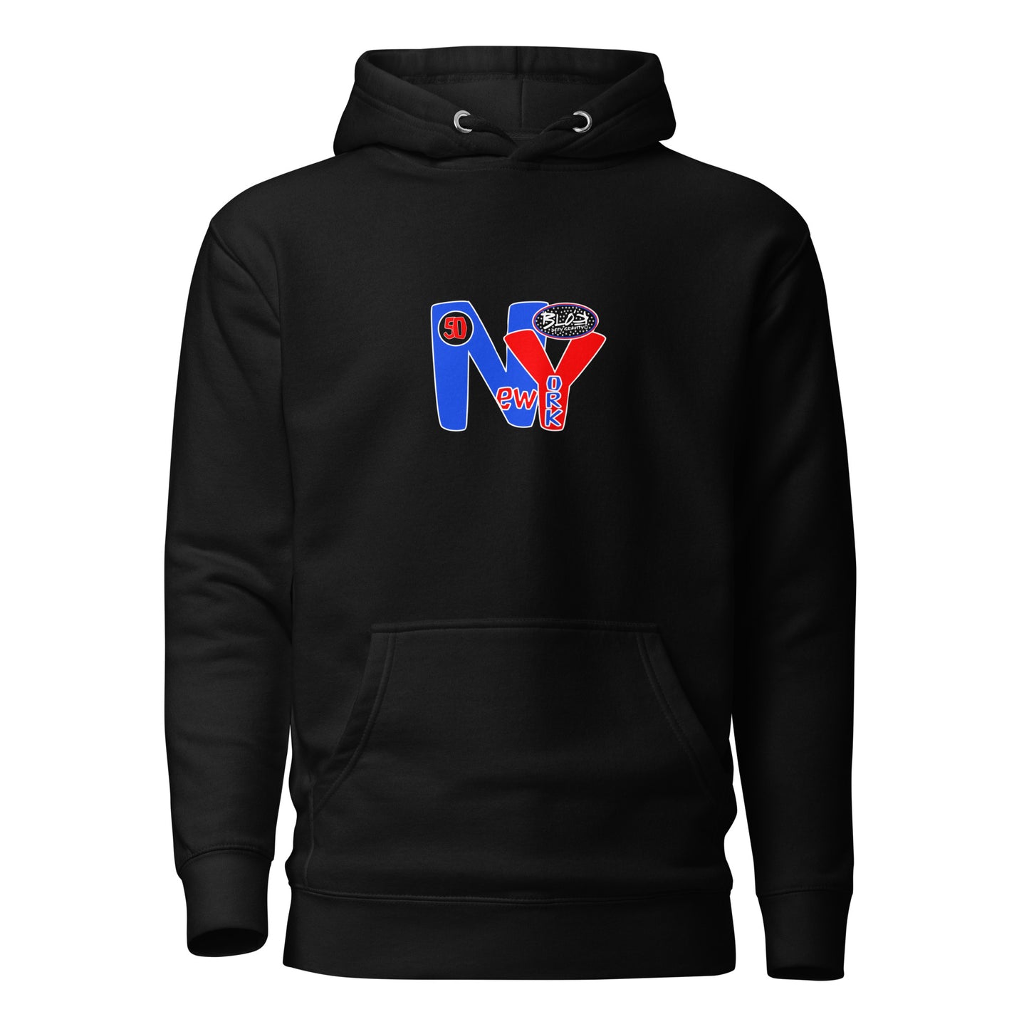 New York City Worldwide - Front & Back Print in Blue & Red - Women's Hoodie