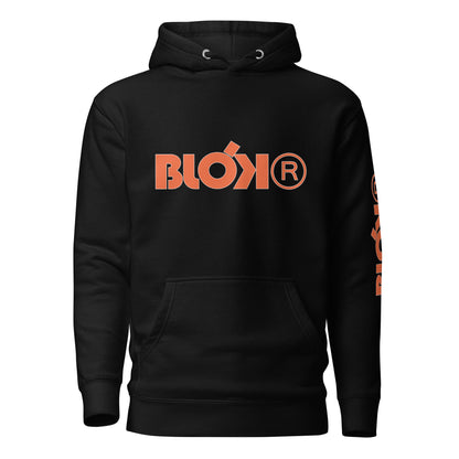 BLOK R - Orange Front & Arm Graphic Print Women's Hoodie