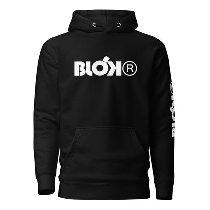 Blok R - Front & Arm Print in White - Women's Hoodie