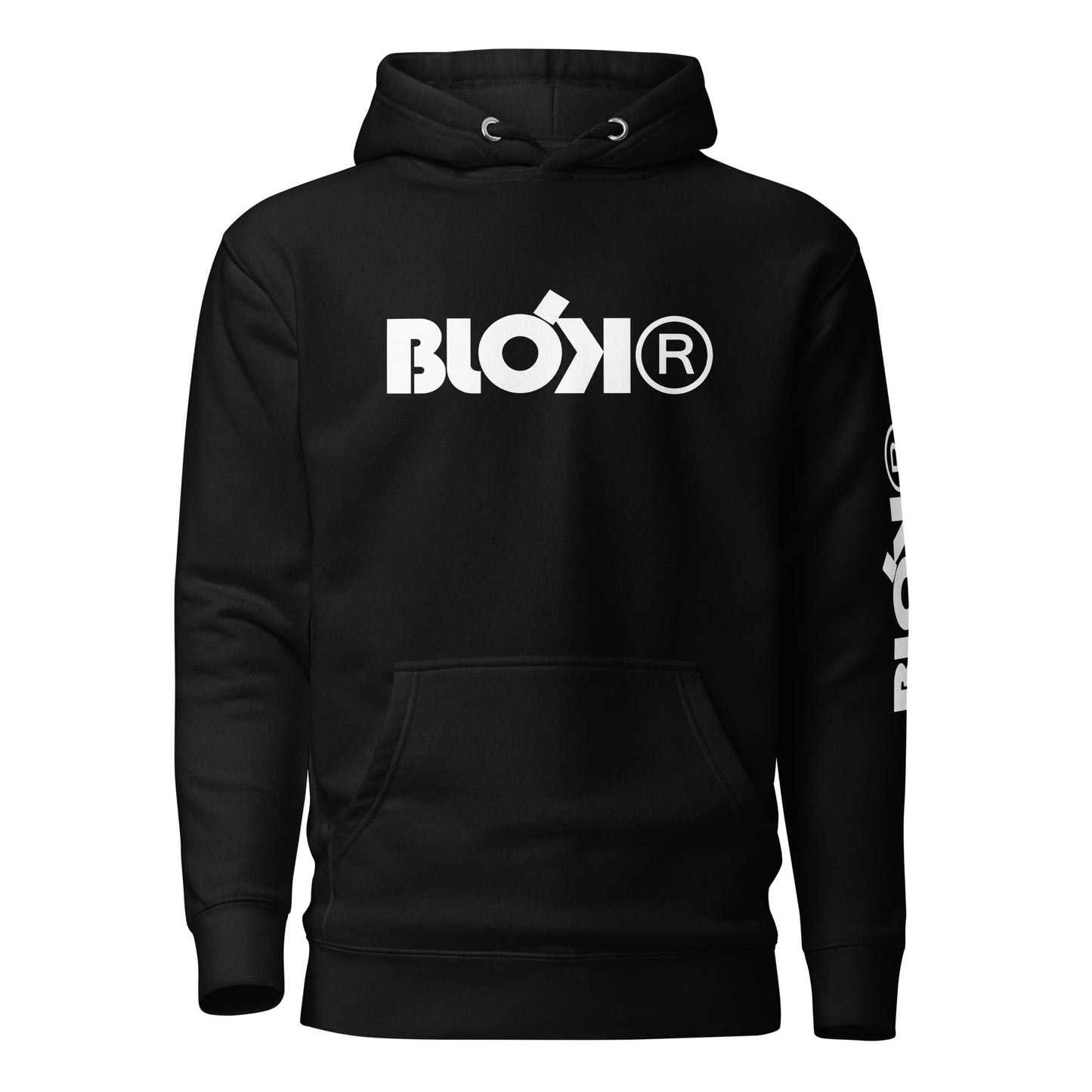 BLOK R - White Front & Arm Graphic Print Women's Hoodie