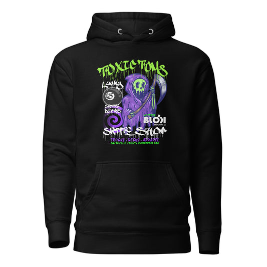 Toxic Toms Skate Shop - Back & Front Print - Womens Hoodie