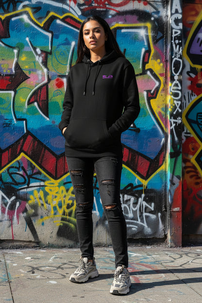 BLOK Airborne Eagle - Purple Front & Back Print Women's Hoodie