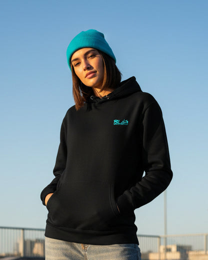 BLOK Airborne Eagle - Turquoise Front & Back Graphic Print Women's Hoodie
