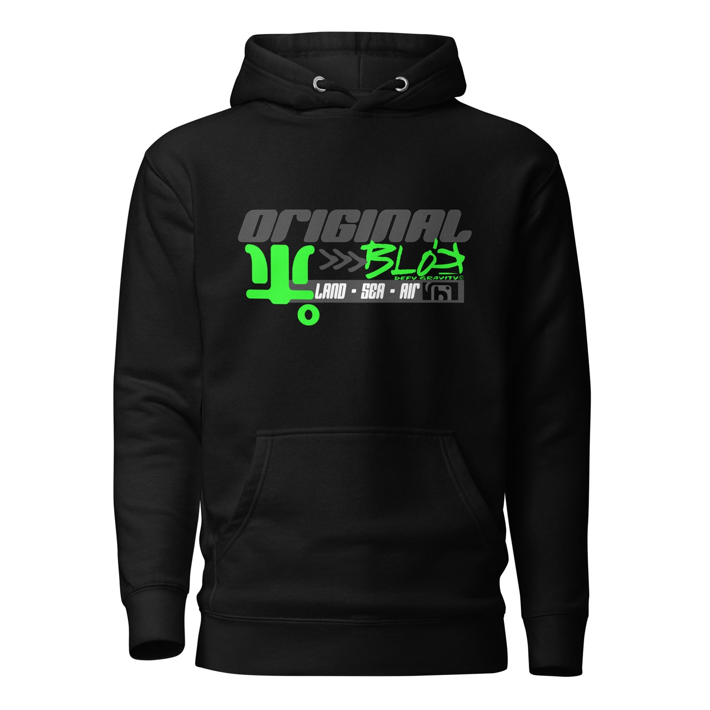 Land Sea Air - Grey & Green Front Print - Men's Graphic Hoodie