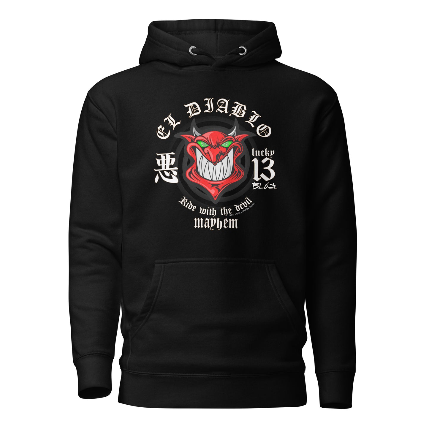 El Diablo - Front Print in Red & White - Men's Hoodie