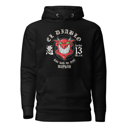 El Diablo - Front Print in Red & White - Men's Hoodie