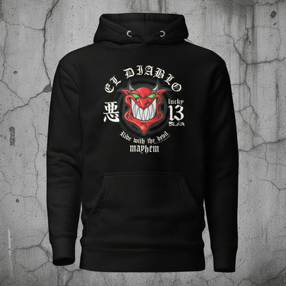 El Diablo - Front Print in Red & White - Men's Hoodie