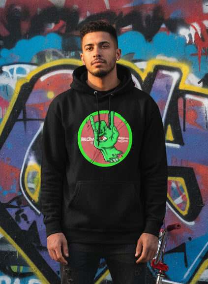 Blok Vision - Front Print - in Red & Green - Men's Hoodie