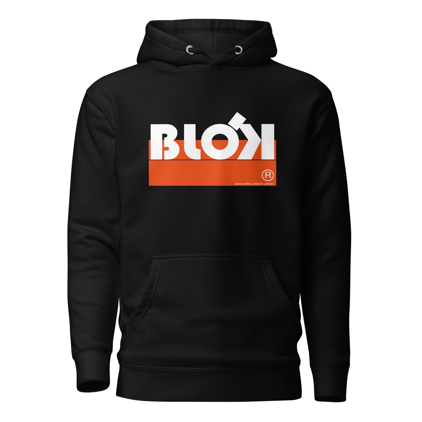 Blok Stripe - Orange & White Front Print - Men's Graphic Hoodie