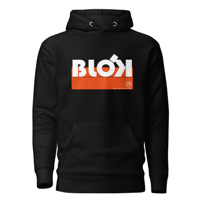 Blok Stripe - Orange & White Front Print - Men's Graphic Hoodie