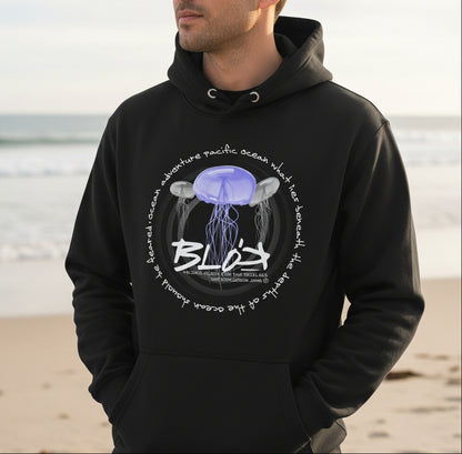 Jellyfish - Front Print with White Logo - Men's Hoodie