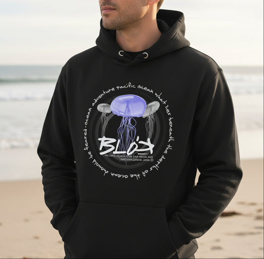 Jellyfish - Front Print with White Logo - Men's Hoodie