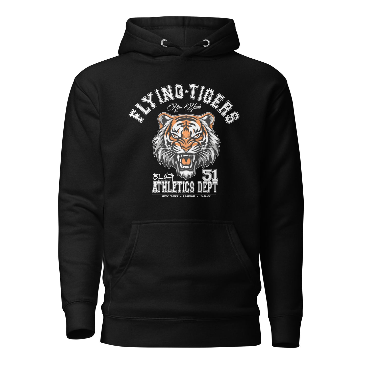 Flying Tigers - Front Print in White - Men's Hoodie