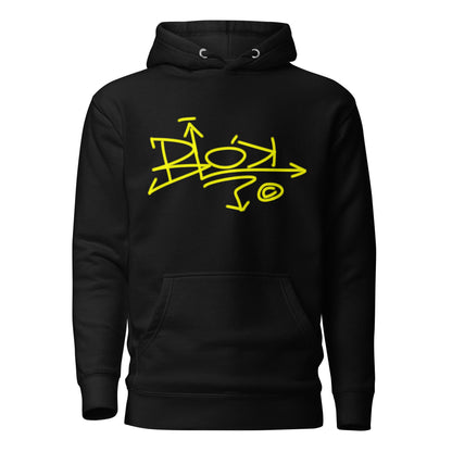 BLOK Graffiti Art - Blue & Yellow Front & Back Print - Men's Graphic Hoodie