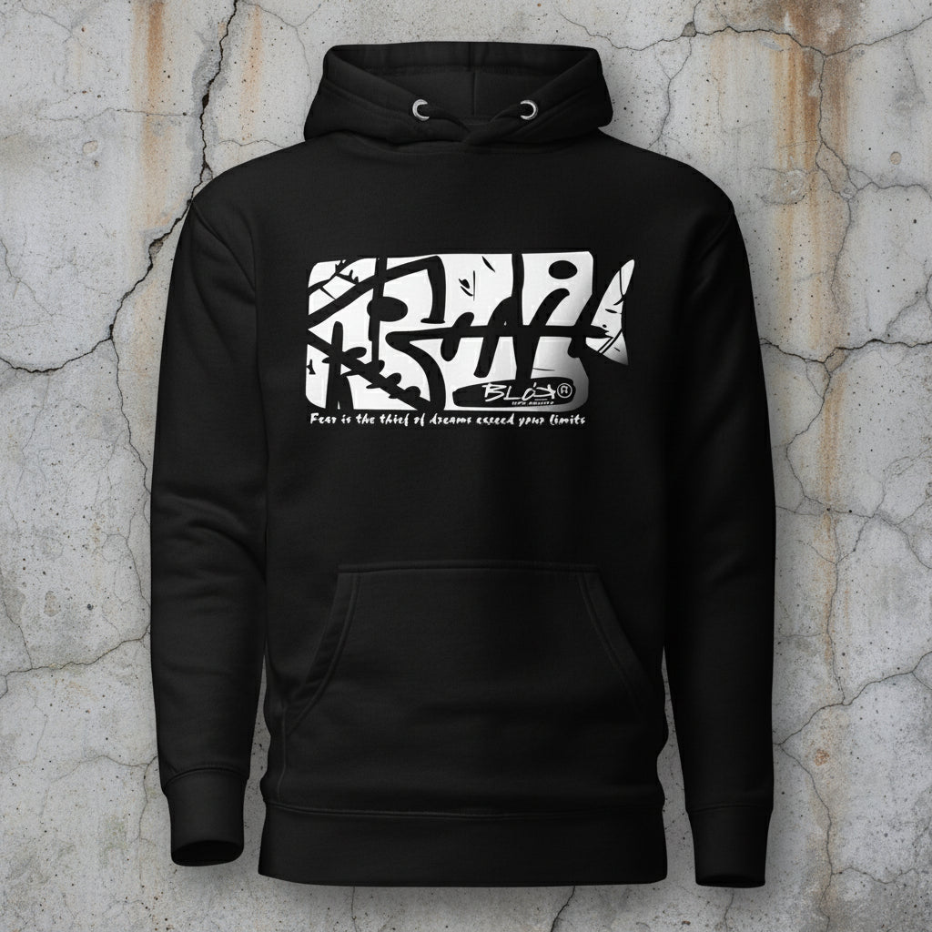 Fish Bone - Front Print - in White - Men's Hoodie