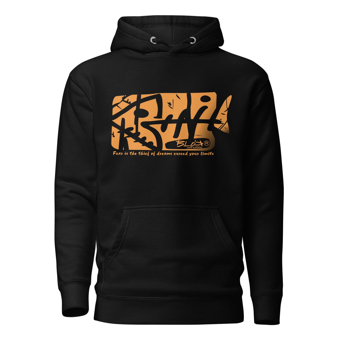 Fish Bone - Orange Front Print - Men's Graphic Hoodie