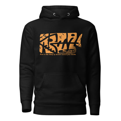 Fish Bone - Orange Front Print - Men's Graphic Hoodie