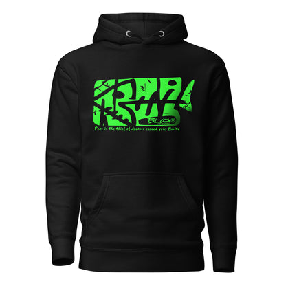 Fish Bone - Front Print - in Green - Men's Hoodie