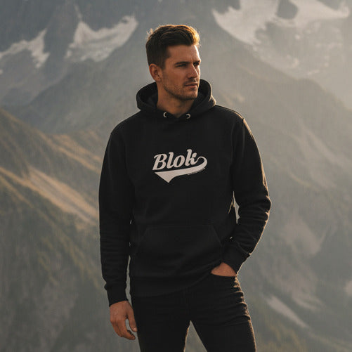 Blok Classic Logo - White Front Print - Men's Graphic Hoodie