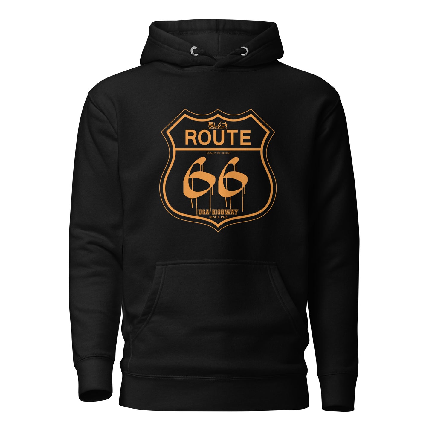 Route 66 - 50 States - with Orange Print - Men's Hoodie