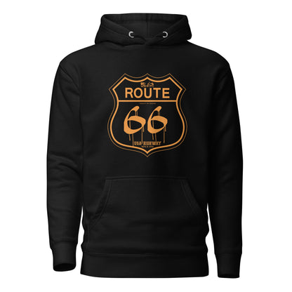 Route 66 - 50 States - with Orange Print - Men's Hoodie