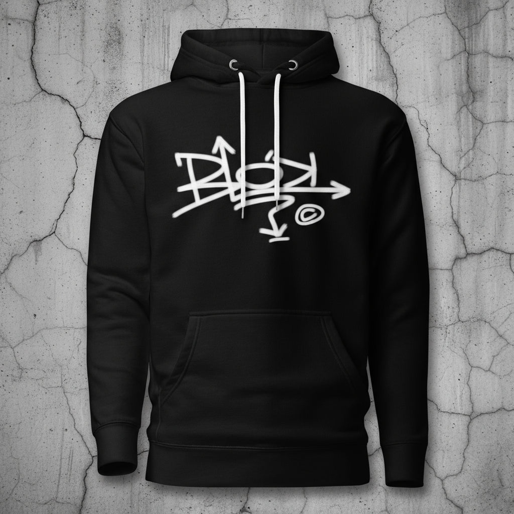 Blok Graffiti - White Print - Front and Back - Men's Hoodie
