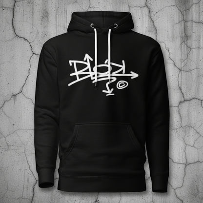Blok Graffiti - White Print - Front and Back - Men's Hoodie