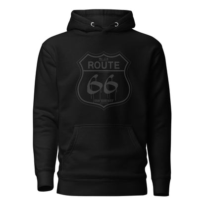Route 66 - 50 States - Black Front Print - Men's Graphic Hoodie