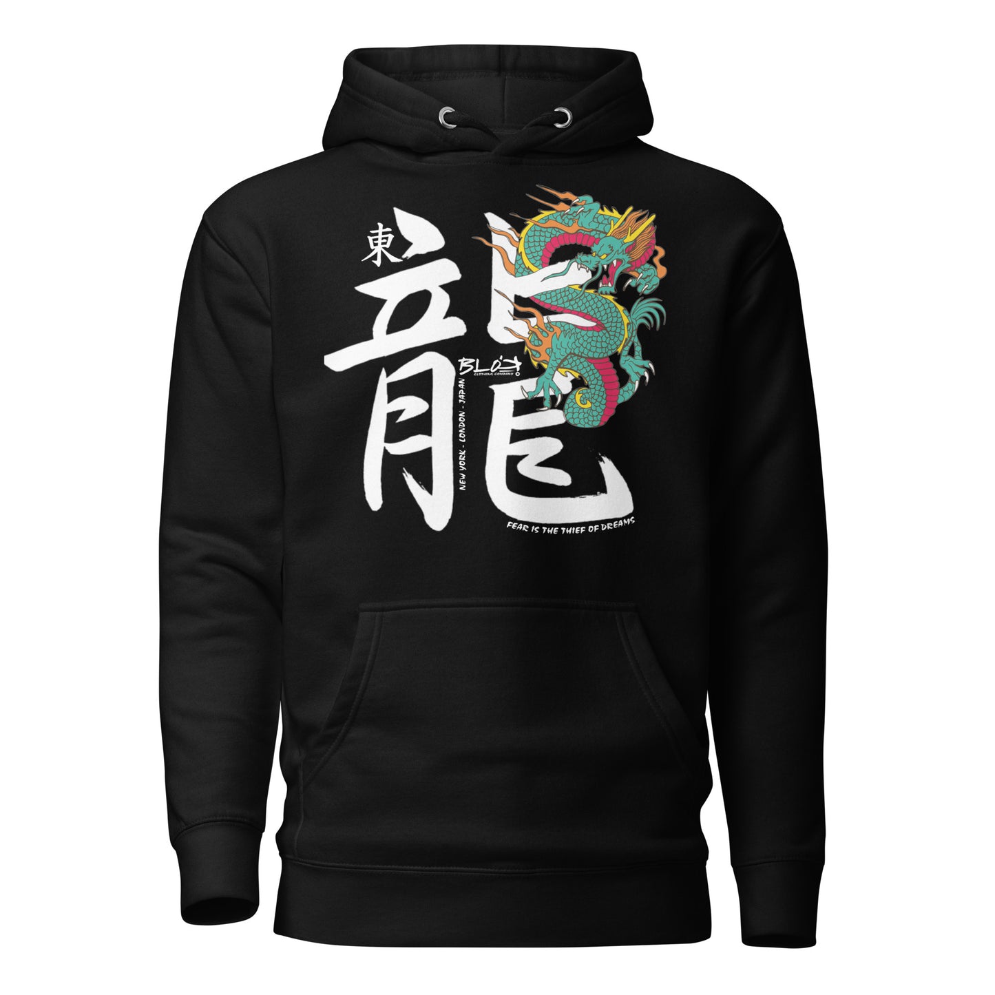 Hidden Dragon - with White Print - Men's Hoodie