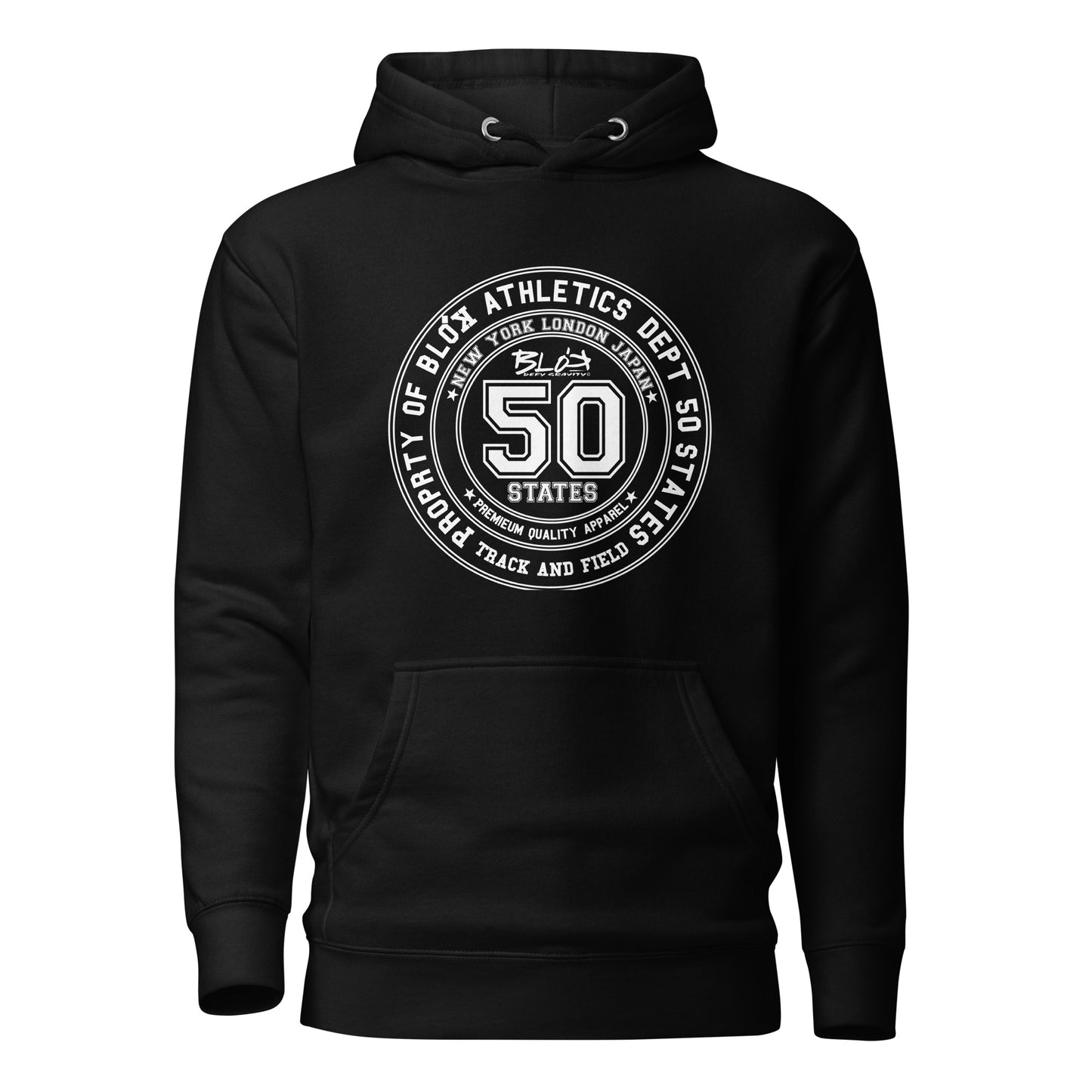50 State Athletic Dept. - Front Print In White - Men's Graphic Hoodie