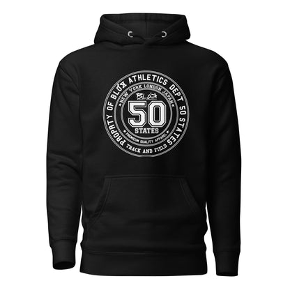 50 State Athletic Dept. - Front Print In White - Men's Graphic Hoodie