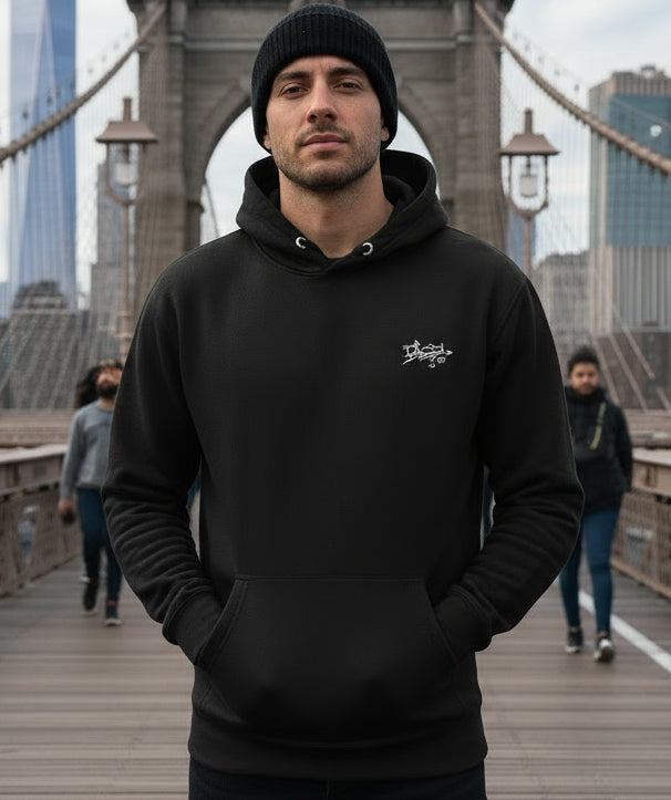 Brooklyn New York - Front & Back Print in White - Men's Hoodie
