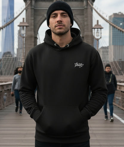 Brooklyn New York - Front & Back Print in White - Men's Hoodie