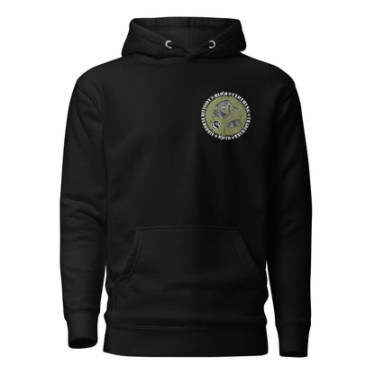 Gas Mask - Front & Back Print in White & Green - Men's Graphic Hoodie