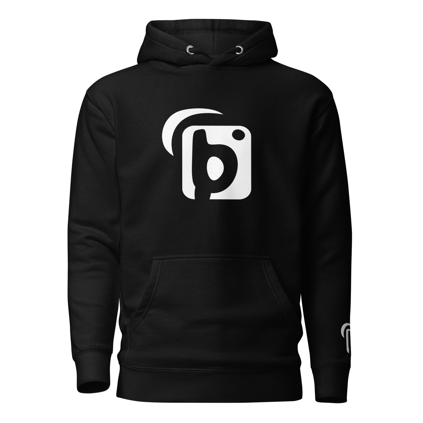 Original Logo - White Front Print with Embroidered Arm - Men's Graphic Hoodie