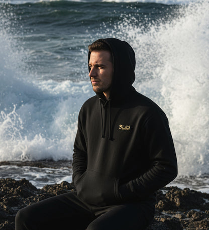 Fish Bone - Back & Front Print in Cream - Men's Hoodie