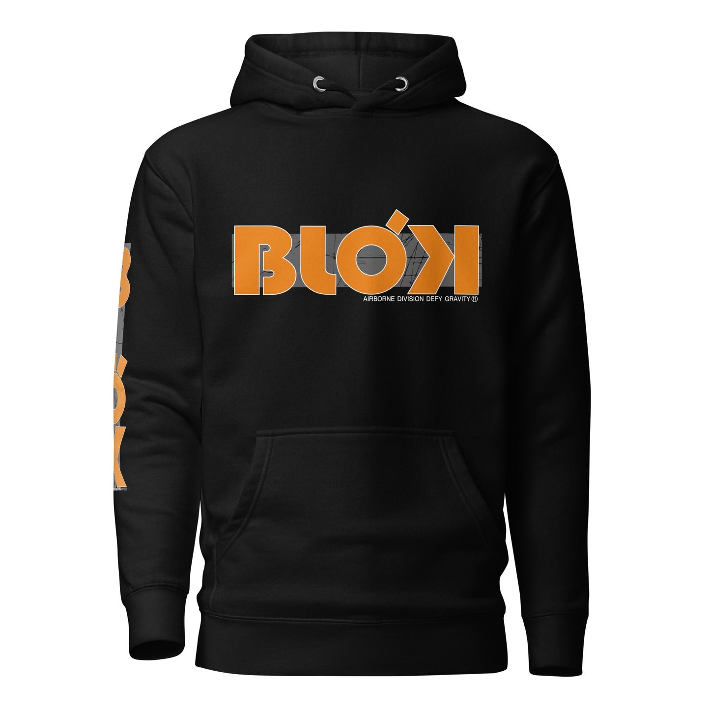 Airborne Wings - Front, Back & Arm Print in Orange - Men's Graphic Hoodie