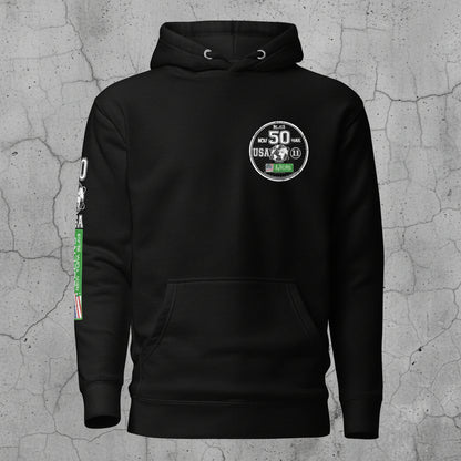 Queens - 50 States - Front, Back & Arm Print - Men's Hoodie