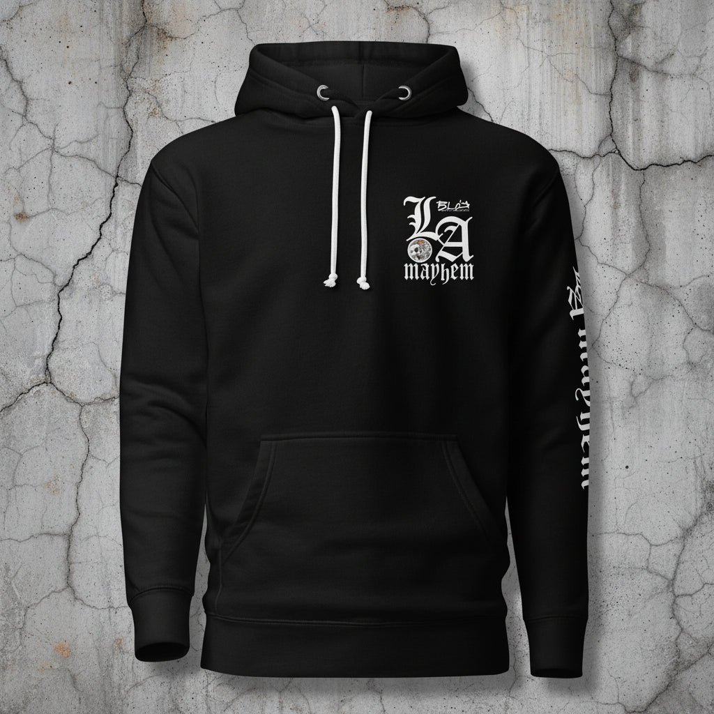 LA Mayhem - Front, Back & Arm Print in White - Men's Hoodie