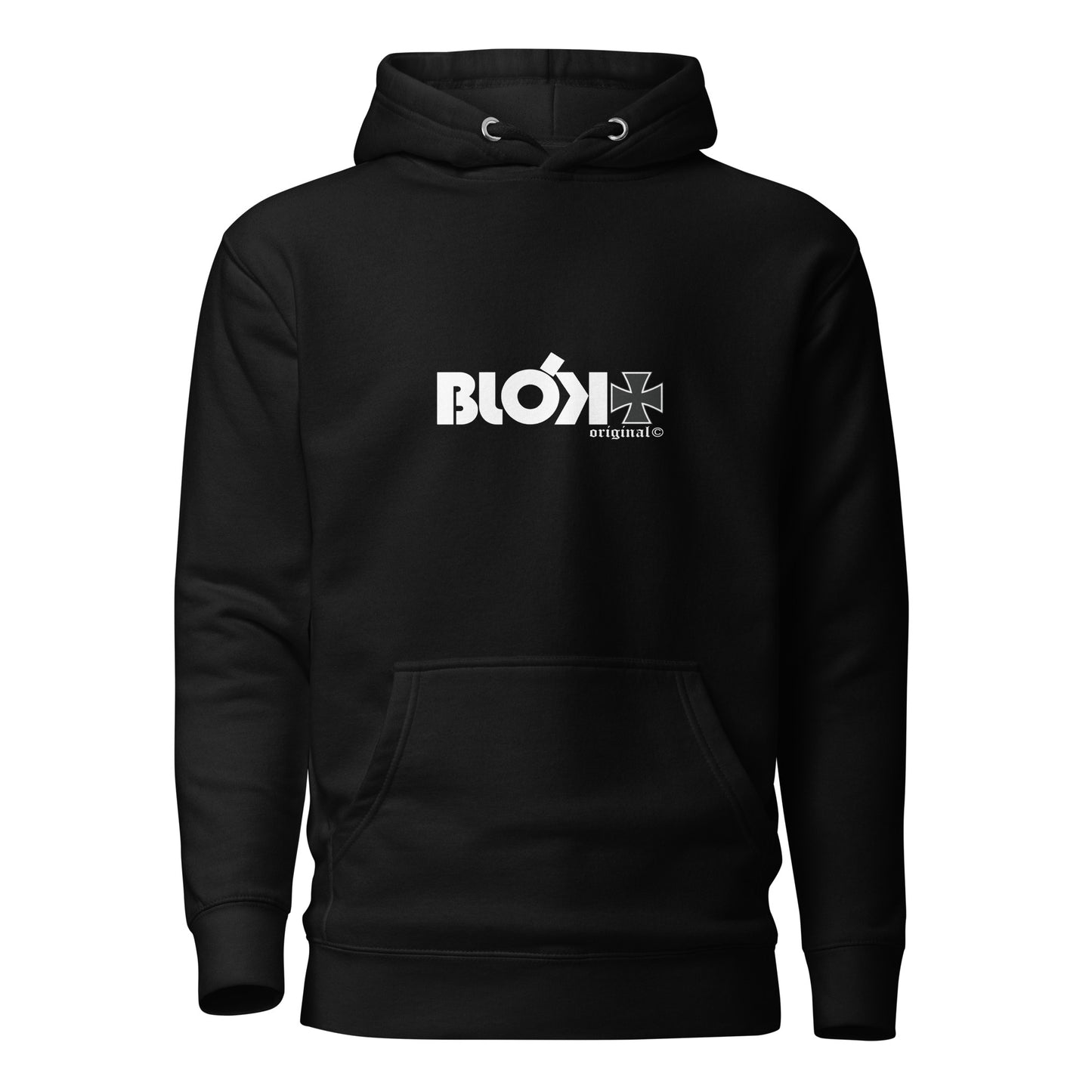 Old School Iron Cross - Front & Back Print in White - Men's Graphic Hoodie