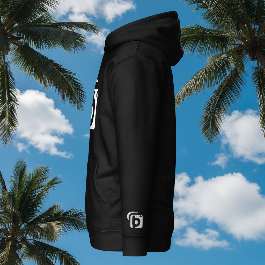 BLOK Original Logo - White Front Graphic Print with Embroidered Arm Women's Hoodie