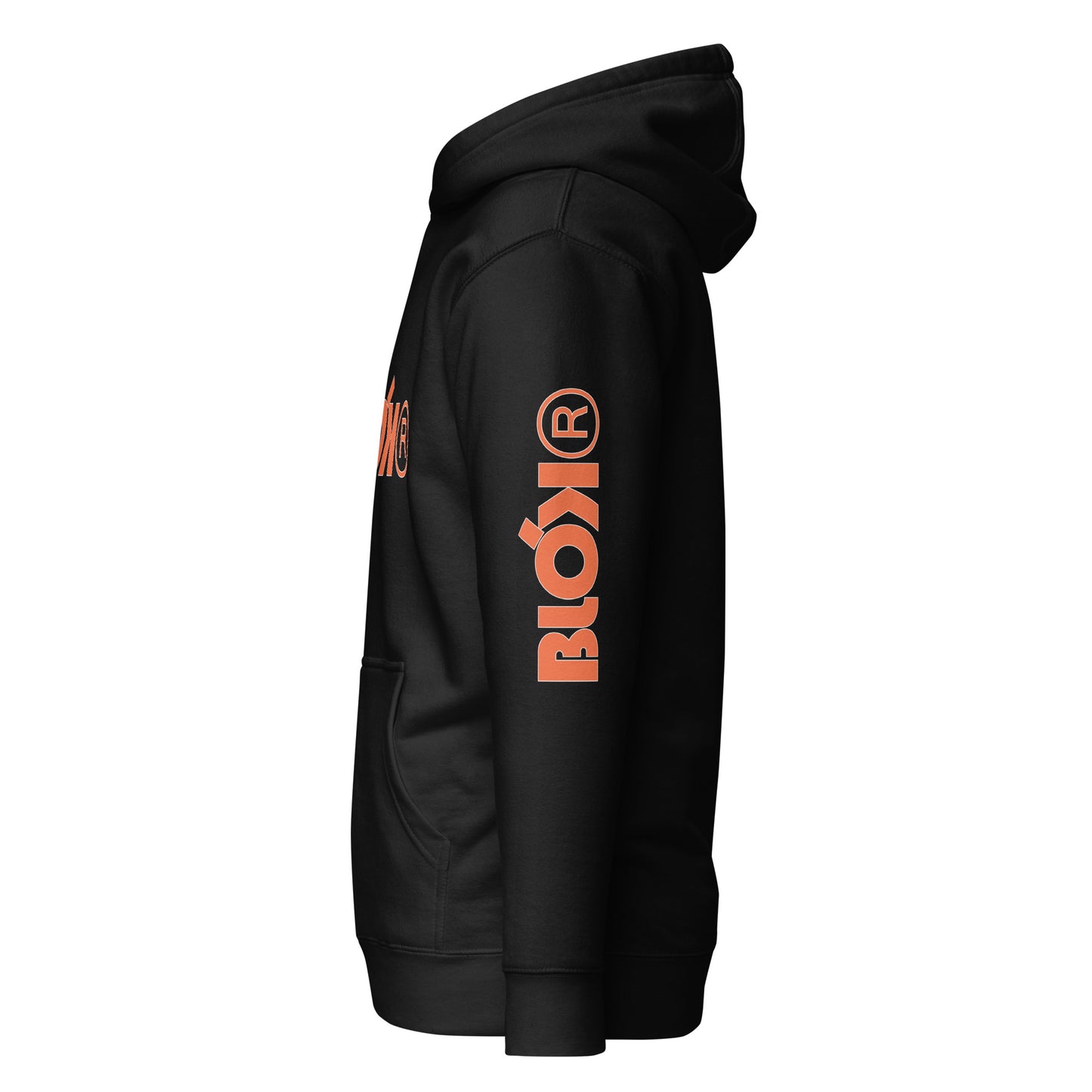 BLOK R - Orange Front & Arm Graphic Print Women's Hoodie