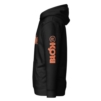 BLOK R - Orange Front & Arm Graphic Print Women's Hoodie