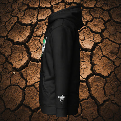 BLOK Airborne Wings - Green Front Graphic Print & Embroidered Arm Women's Hoodie