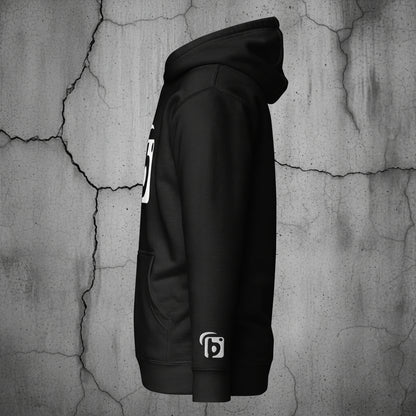 Original Logo - White Front Print with Embroidered Arm - Men's Hoodie